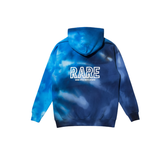 Hand Dyed Blue & Black - Split Tie & Dye Hoodie