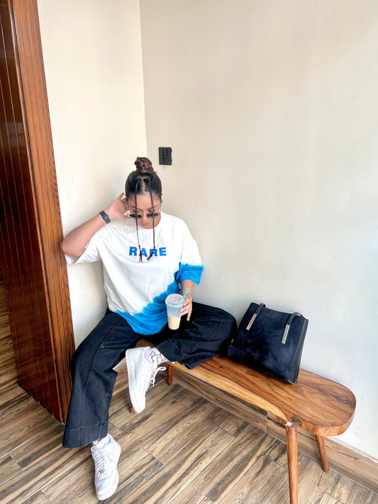 Blue Hue - Dip Dyed Oversized Tee