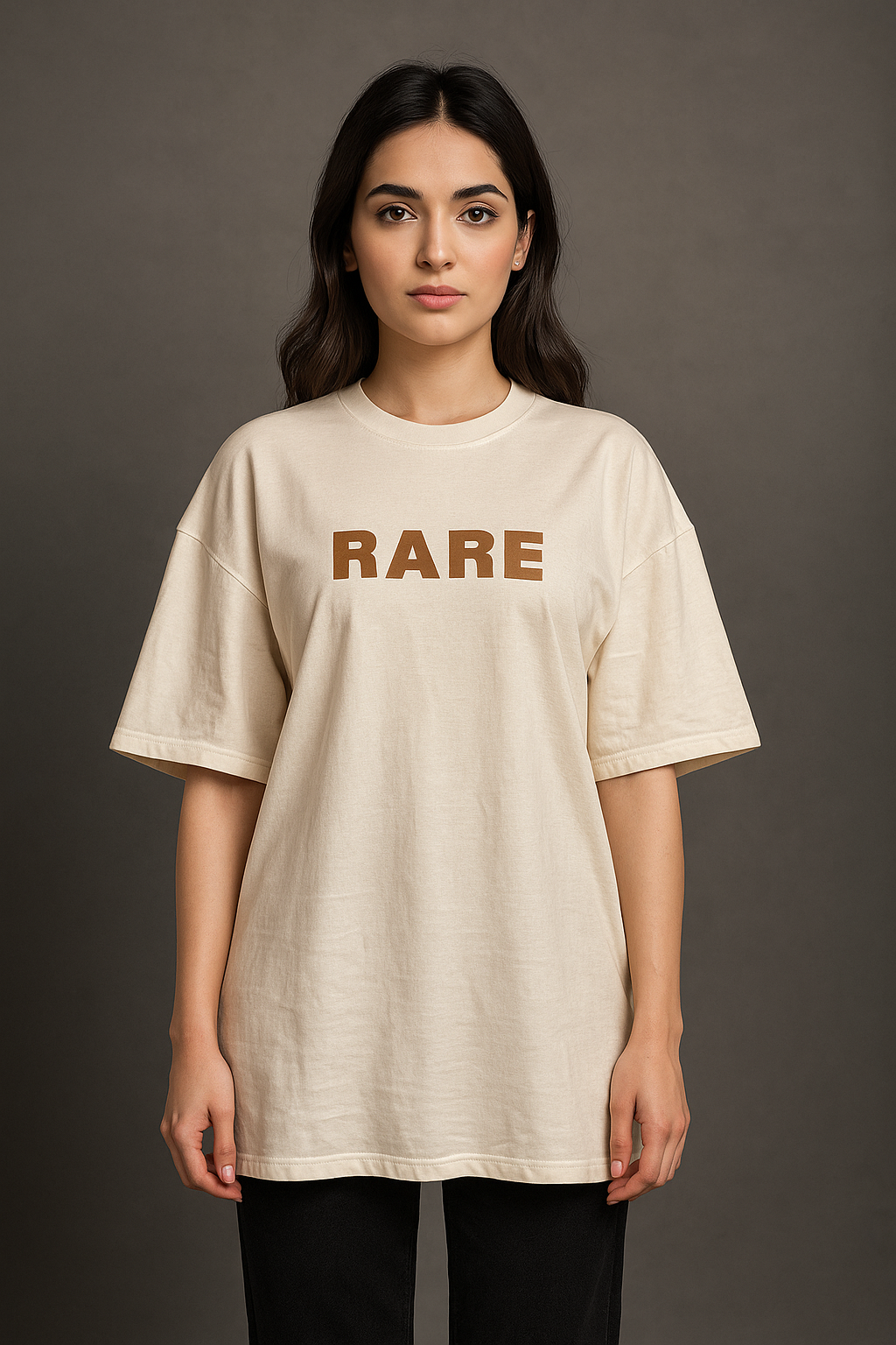 Solid Dye - Rare Classic Oversized Tee - Beige