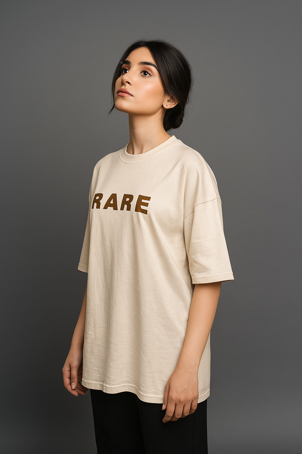 Solid Dye - Rare Classic Oversized Tee - Beige