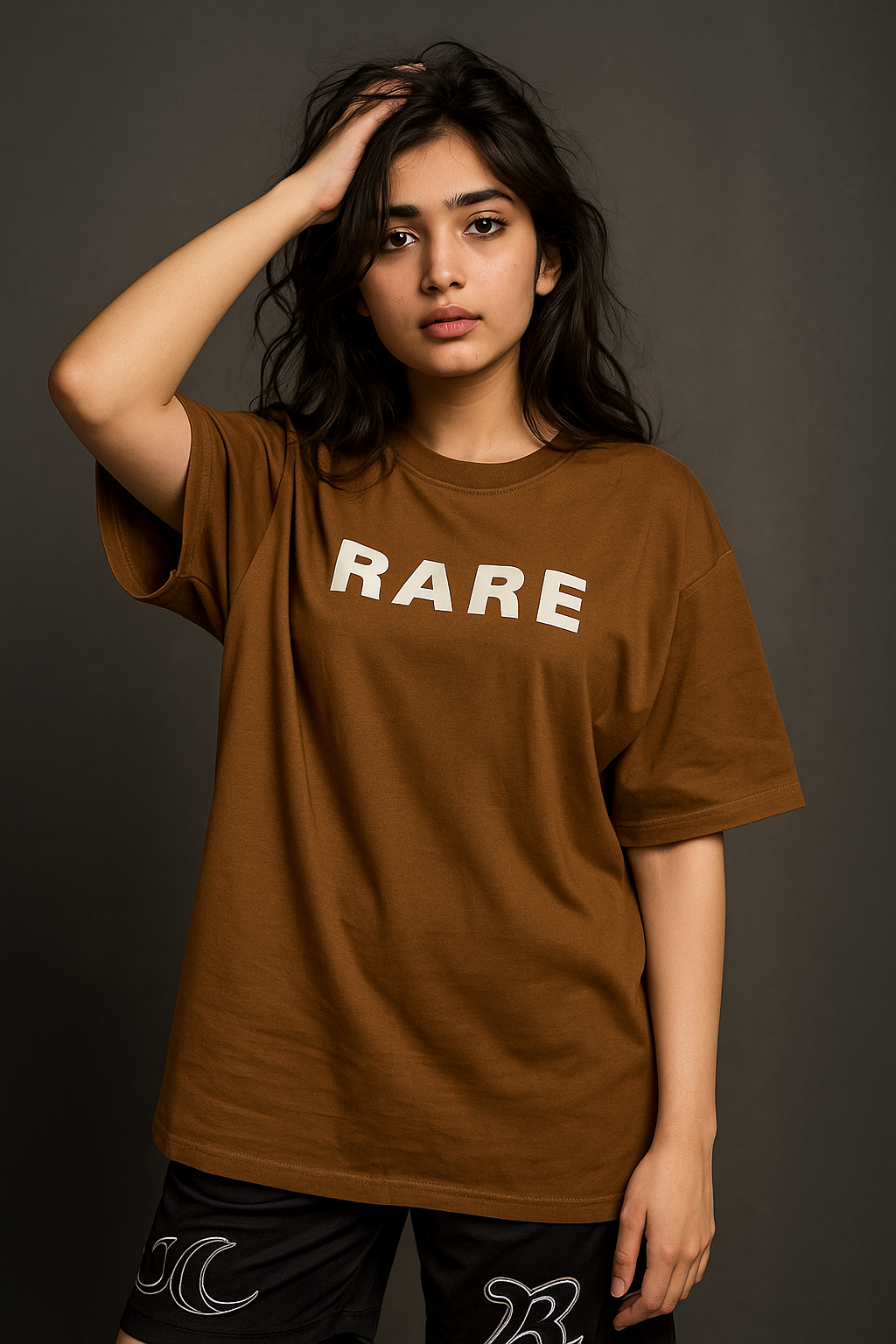 Solid Dye - Rare Classic Oversized Tee - Brown