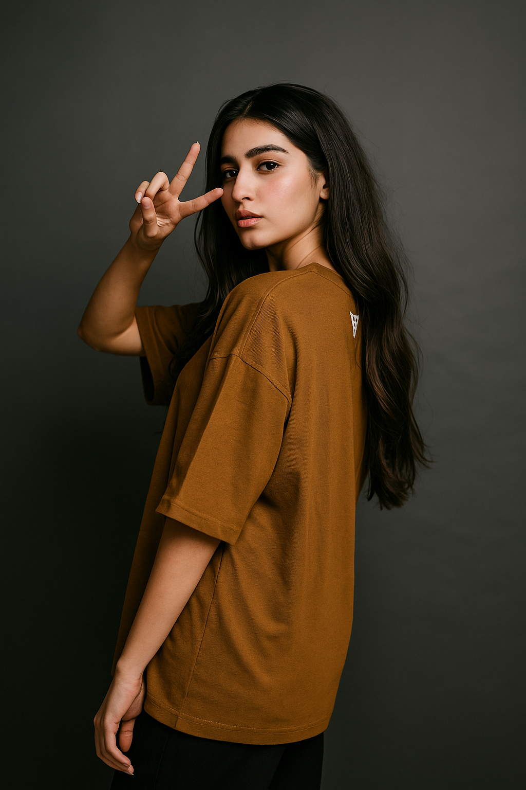 Solid Dye - Rare Classic Oversized Tee - Brown