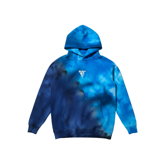 Hand Dyed Blue & Black - Split Tie & Dye Hoodie