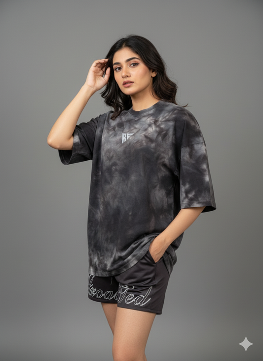Charcoal - Tie & Dye Oversized Tee