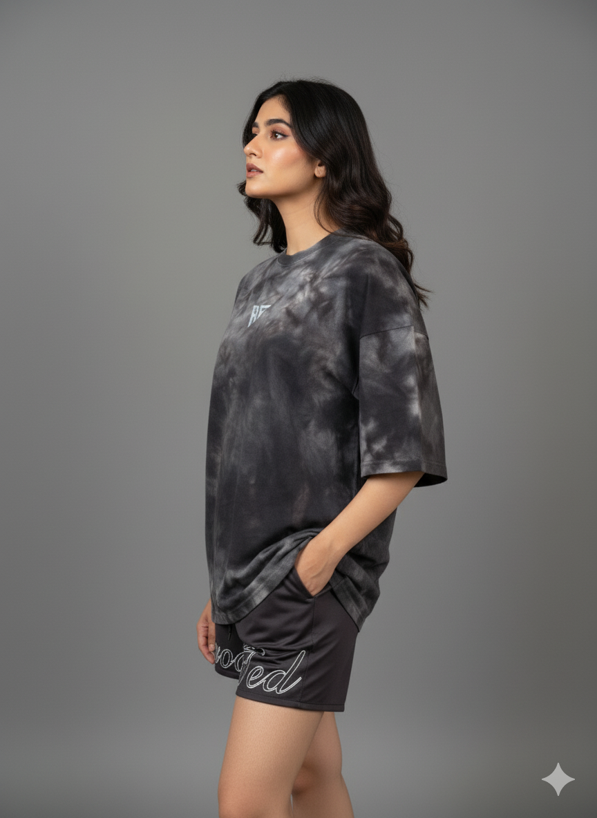 Charcoal - Tie & Dye Oversized Tee